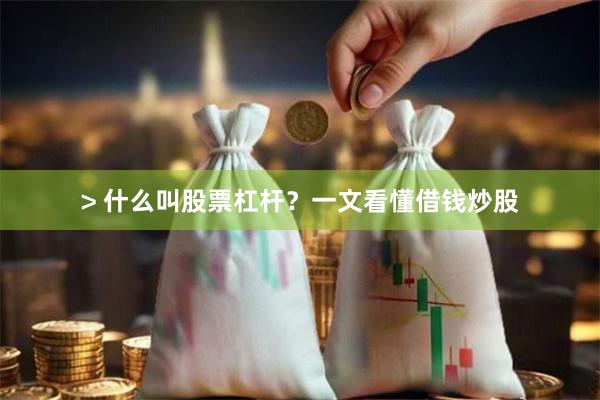 > 什么叫股票杠杆？一文看懂借钱炒股